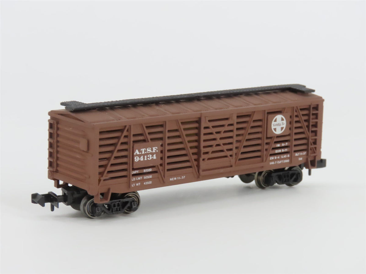 N Scale Bachmann 73660 ATSF Santa Fe Railroad 41&#39; Wood Stock Car #94134