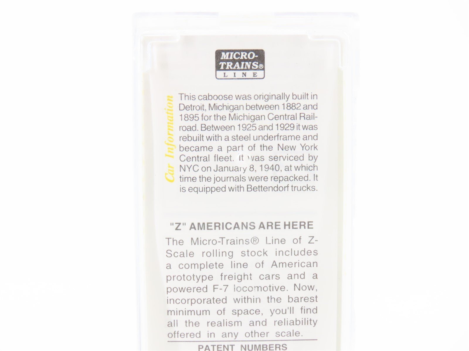 Z Scale Micro-Trains MTL 14707 NYC New York Central Caboose #17825