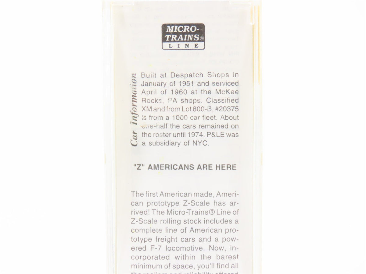 Z Micro-Trains MTL 14105-2 NYC P&amp;LE Pittsburgh &amp; Lake Erie 40&#39; Box Car #20375