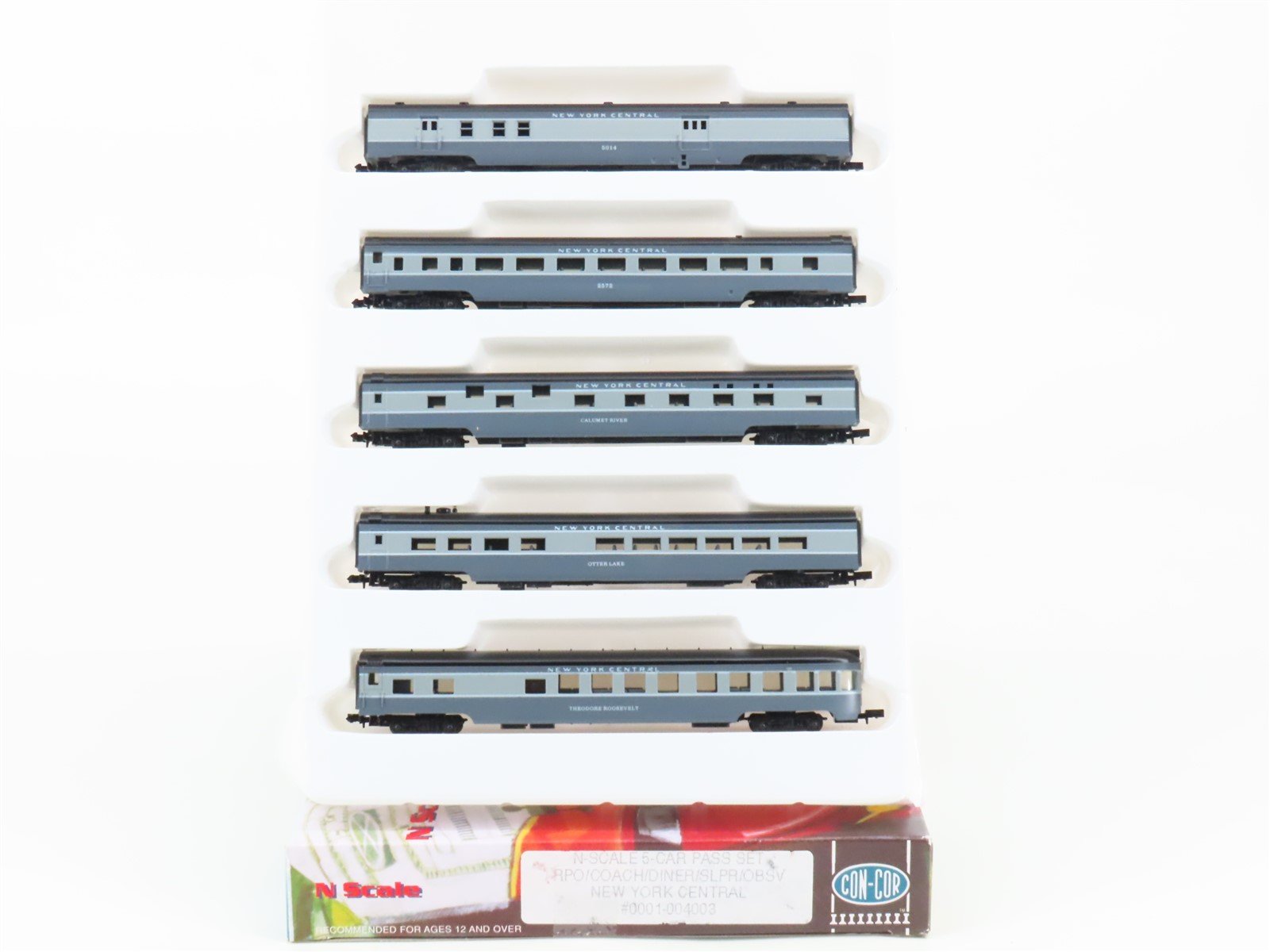 N Scale Con-Cor 0001-004003 NYC New York Central Smooth Side Passenger 5-Car Set