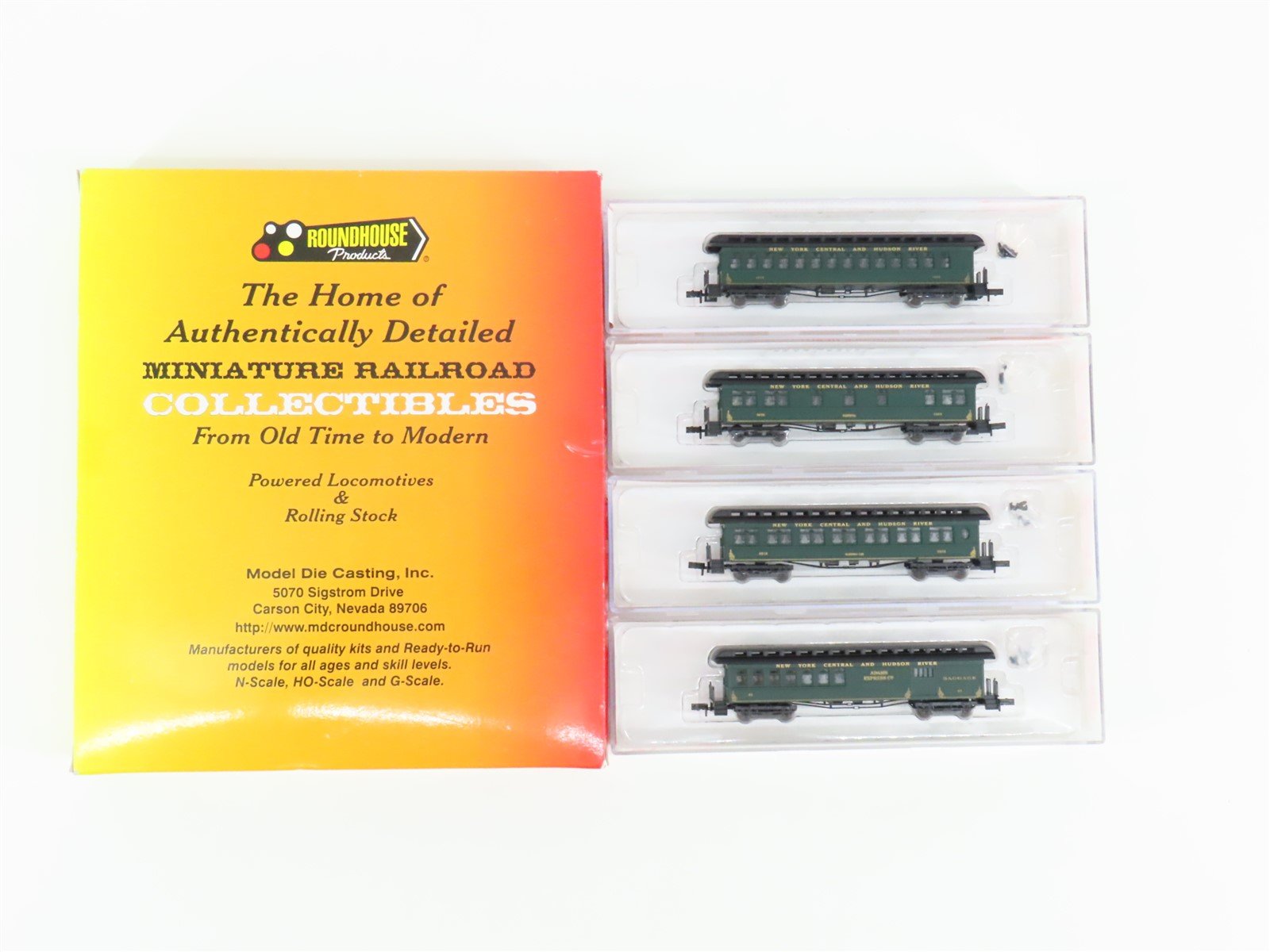 N Scale Roundhouse 89418 NYC&HR New York Central & Hudson River Passenger 4-Pack