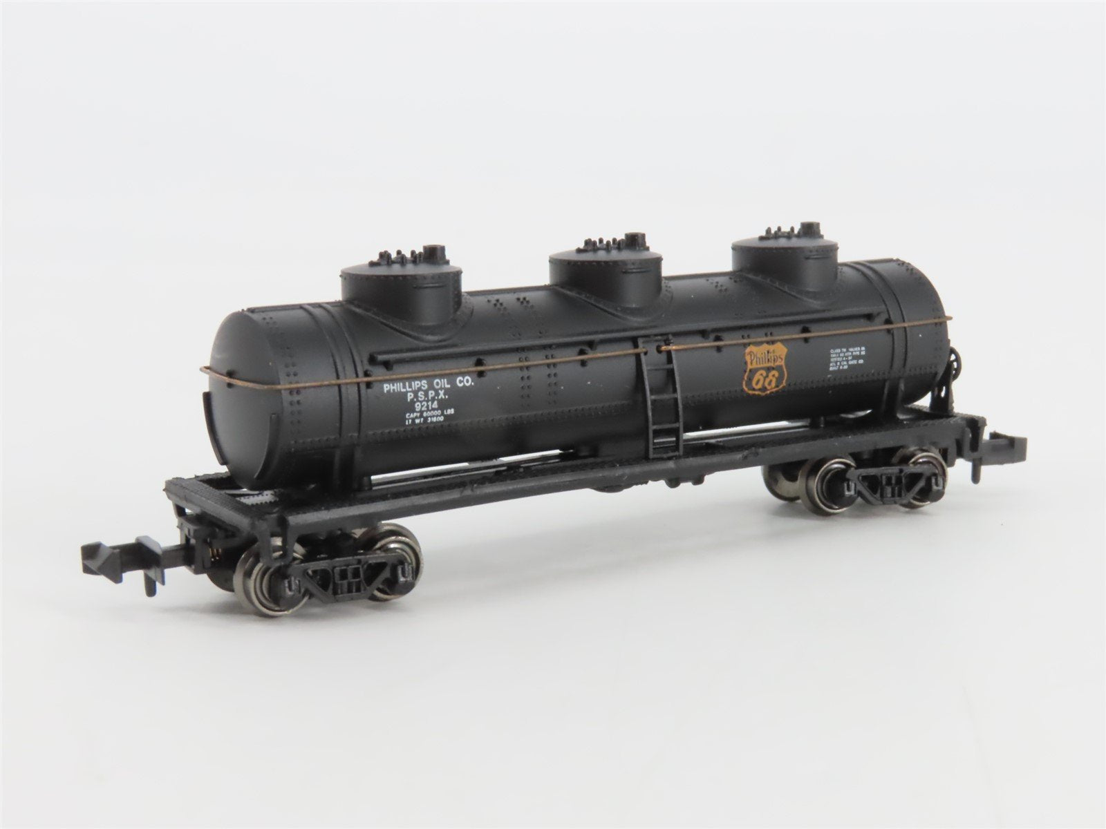N Scale Bachmann 73660 PSPX Phillips Oil Co. 42' Triple Dome Tank Car #9214