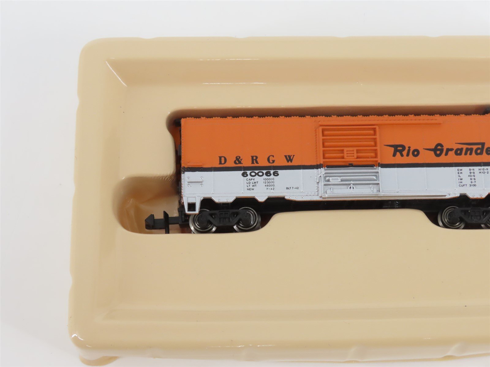 N Scale Bachmann 73660 D&RGW Rio Grande 41' Steel Box Car #60066