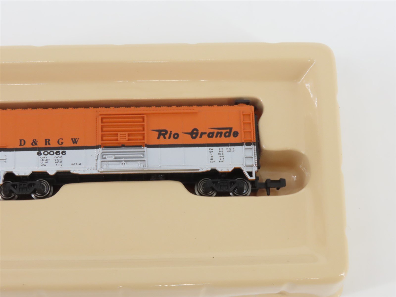 N Scale Bachmann 73660 D&RGW Rio Grande 41' Steel Box Car #60066