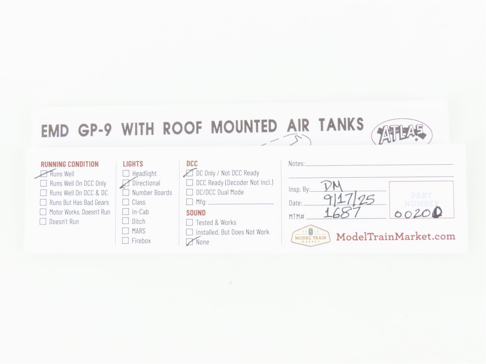 N Scale Atlas 48414 NYC New York Central EMD GP9TT Diesel Locomotive #5947