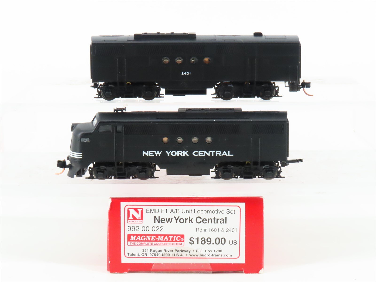 N Micro-Trains MTL 99200022 NYC EMD FTA/B Diesel Set #1601/2401 - DCC Ready
