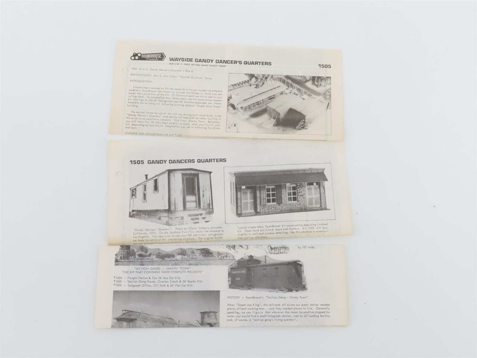 LOT of 11 HO 1/87 Scale Roundhouse Kits 1505 & 1506 Shanty Town Part 2 & 3