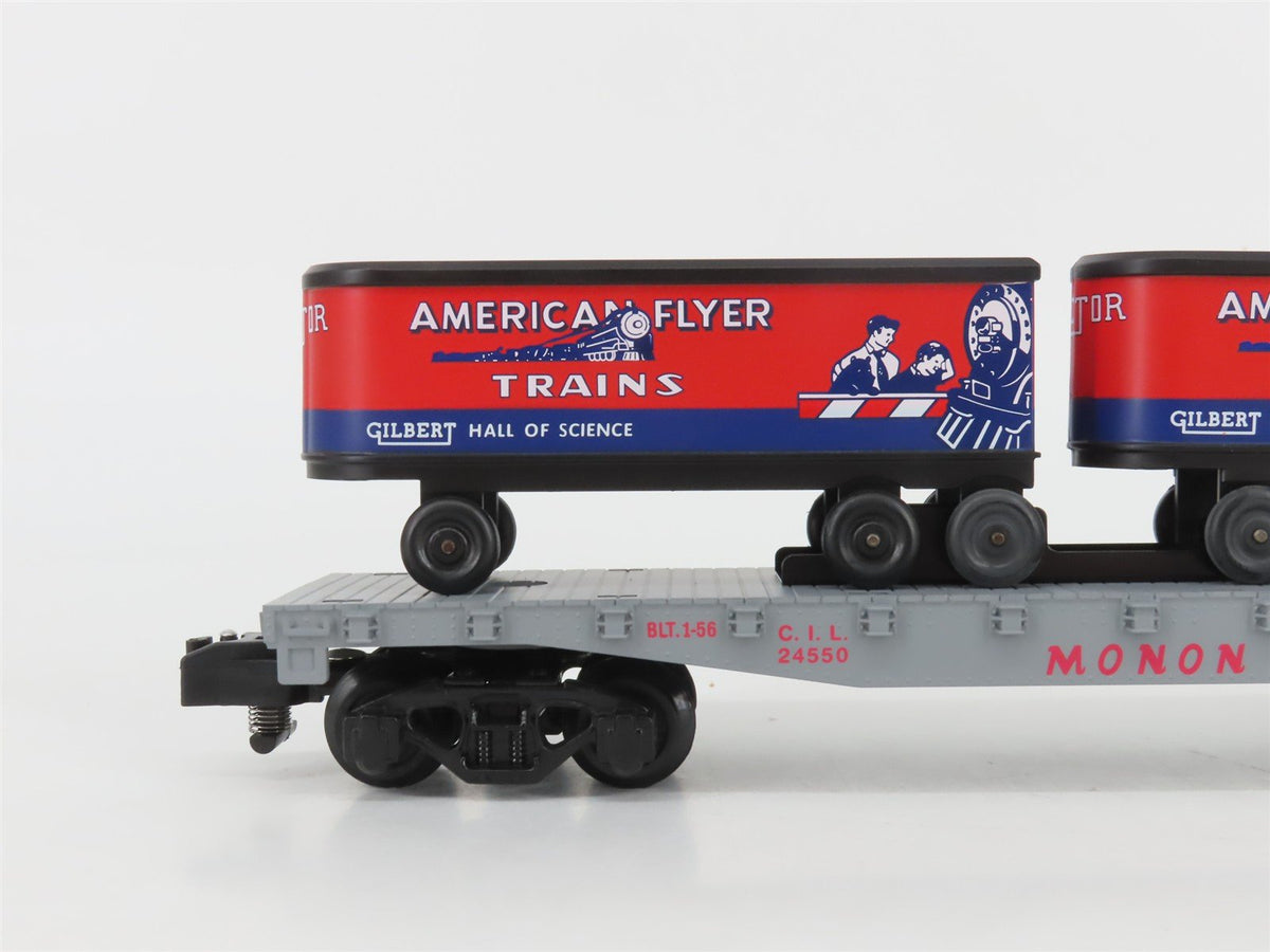 S Scale American Flyer 6-49818 CIL Monon Piggyback Flat Car #24550 w/ Unloader