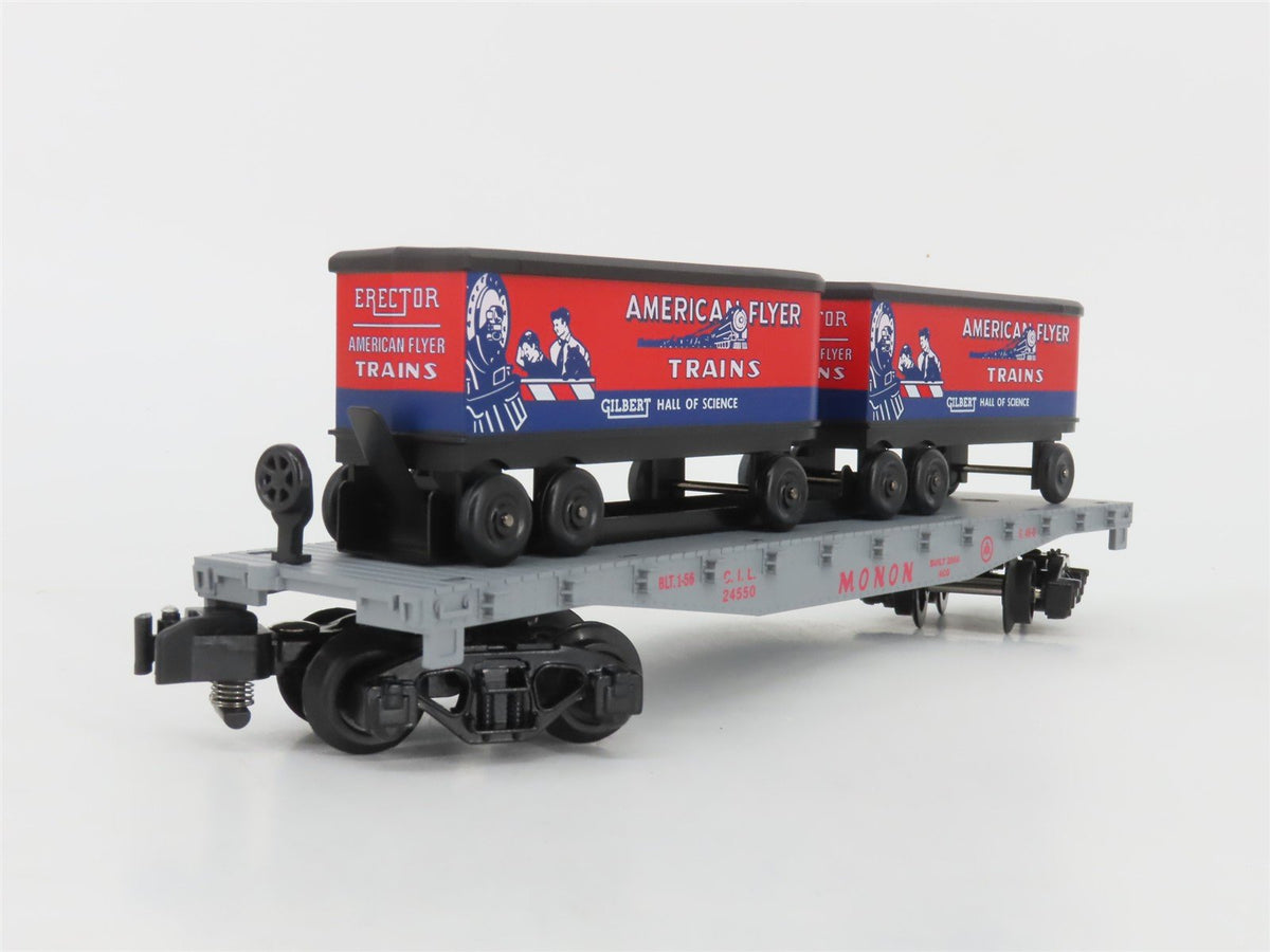 S Scale American Flyer 6-49818 CIL Monon Piggyback Flat Car #24550 w/ Unloader