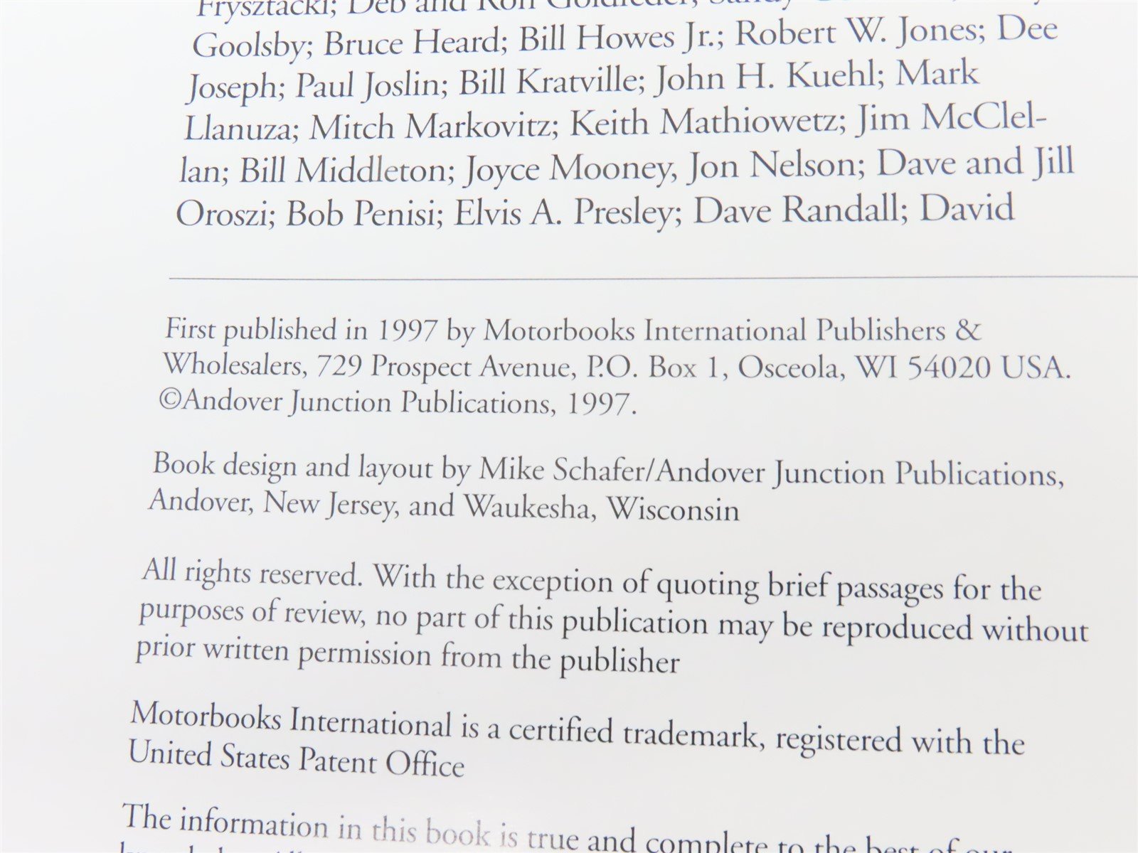 Classic American Streamliners by Mike Schafer and Joe Welsh ©1997 HC Book