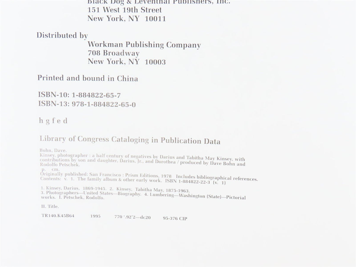 Kinsey Photographer The Locomotive Portraits by Dave Bohn &amp; R. Petschek ©1984