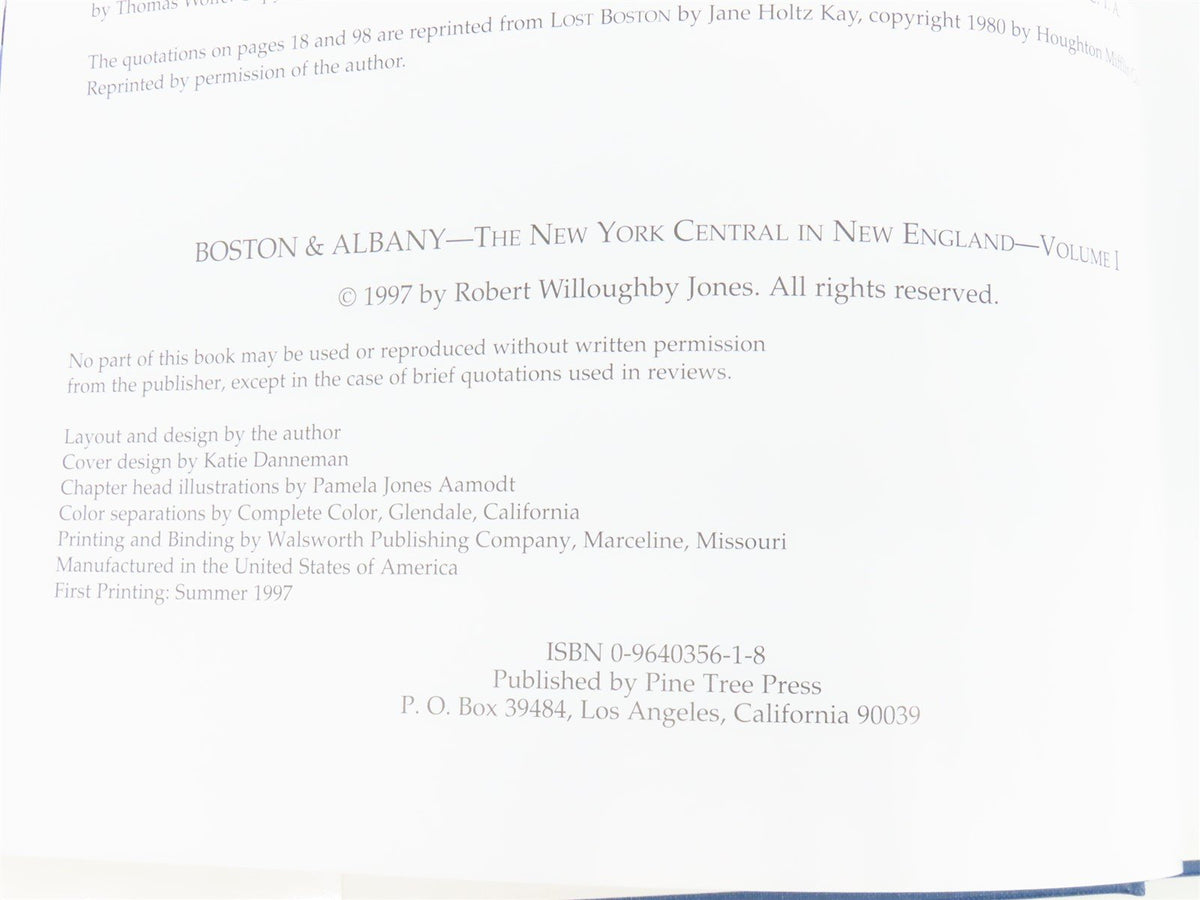Boston and Albany New York Central in New England Vol 1 by Robert W. Jones ©1997