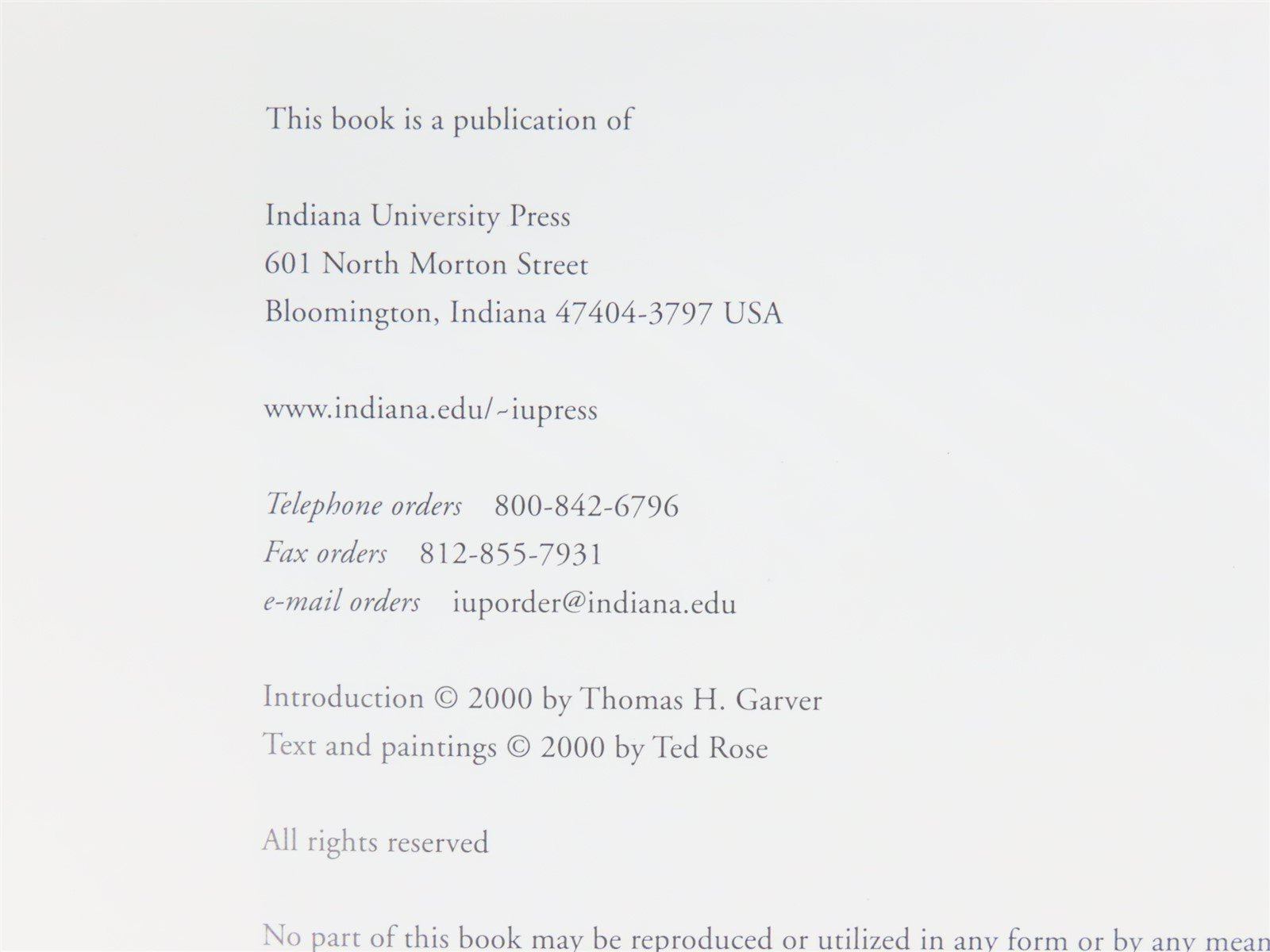 In the Traces Railroad Paintings of Ted Rose by Ted Rose ©2000 HC Book