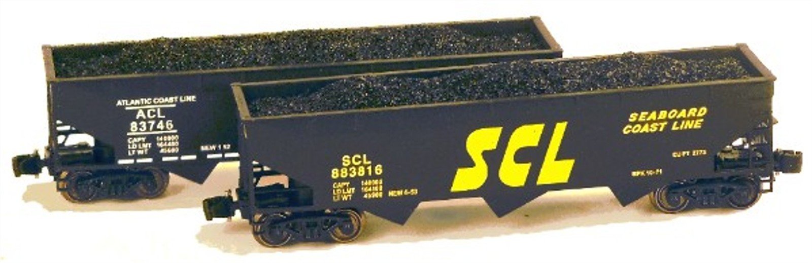 Z FULL THROTTLE FTCOL60 ACL/SCL CSX Heritage 40' 3-Bay Hoppers w/ Load - Set #1