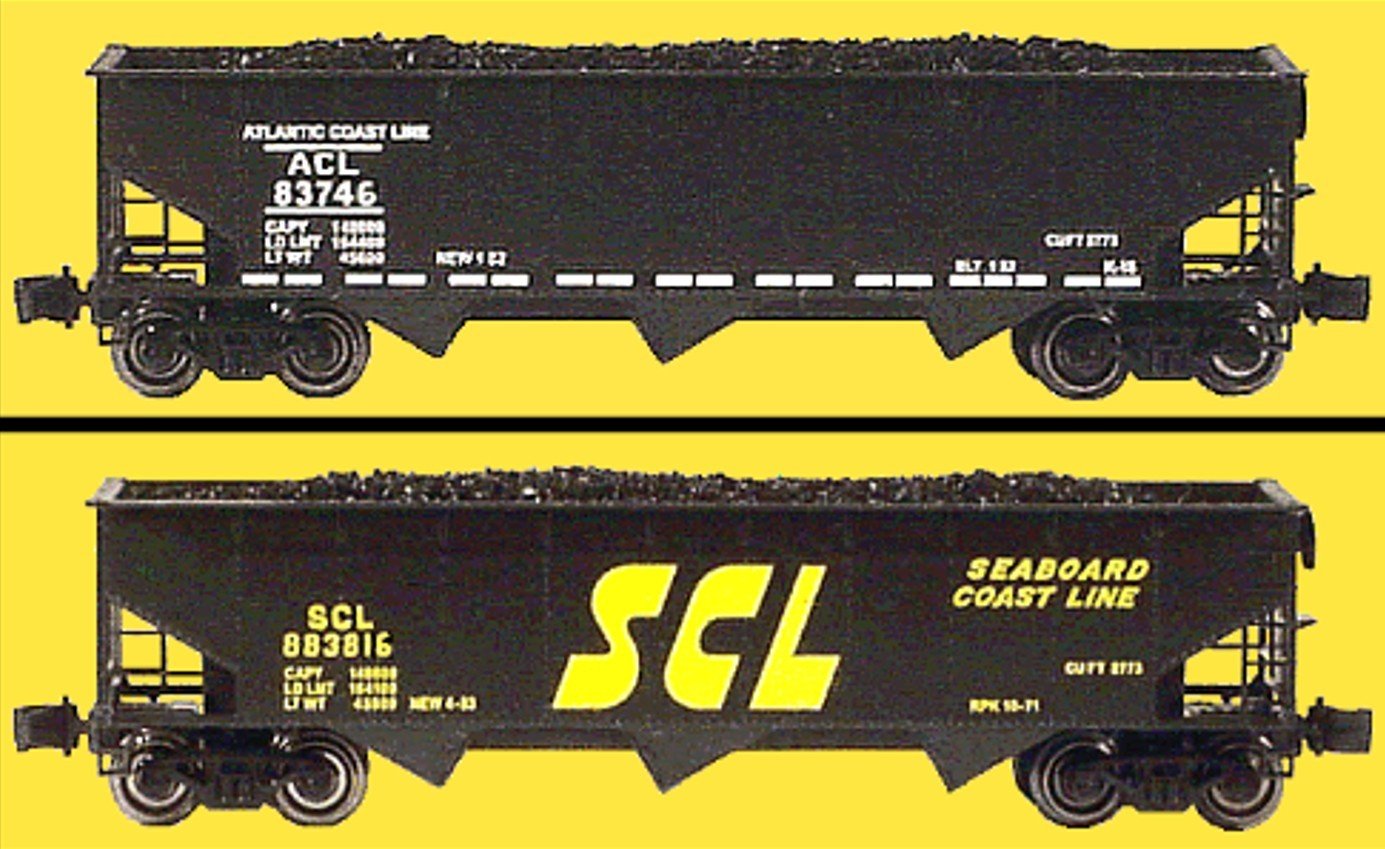Z FULL THROTTLE FTCOL60 ACL/SCL CSX Heritage 40' 3-Bay Hoppers w/ Load - Set #1