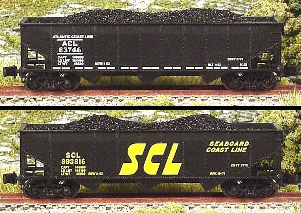 Z FULL THROTTLE FTCOL60 ACL/SCL CSX Heritage 40&#39; 3-Bay Hoppers w/ Load - Set #1