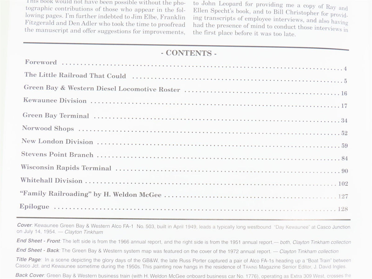 Green Bay &amp; Western Color Pictorial The Green Bay Route by Andrew Nelson ©2003