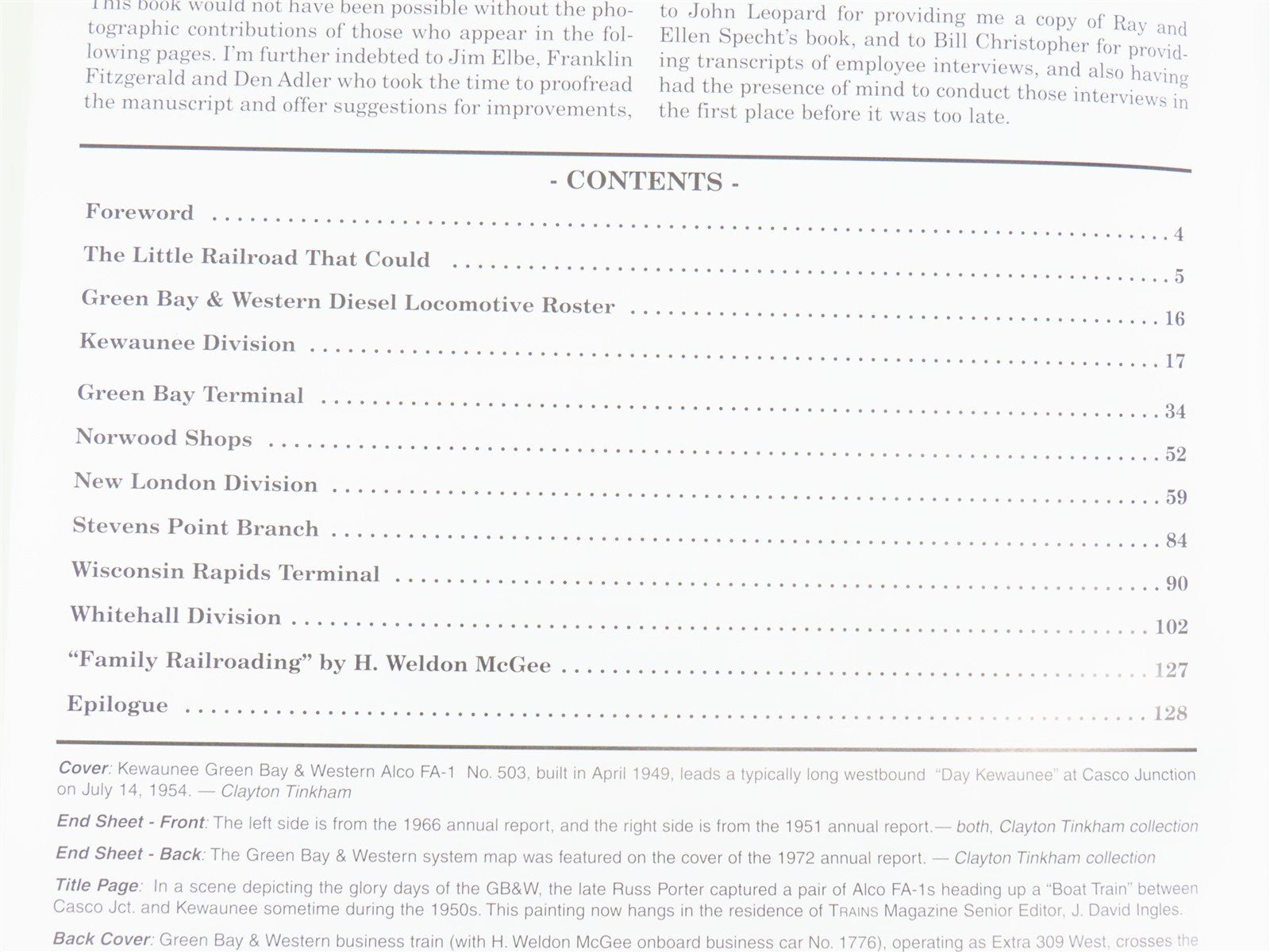 Green Bay & Western Color Pictorial The Green Bay Route by Andrew Nelson ©2003