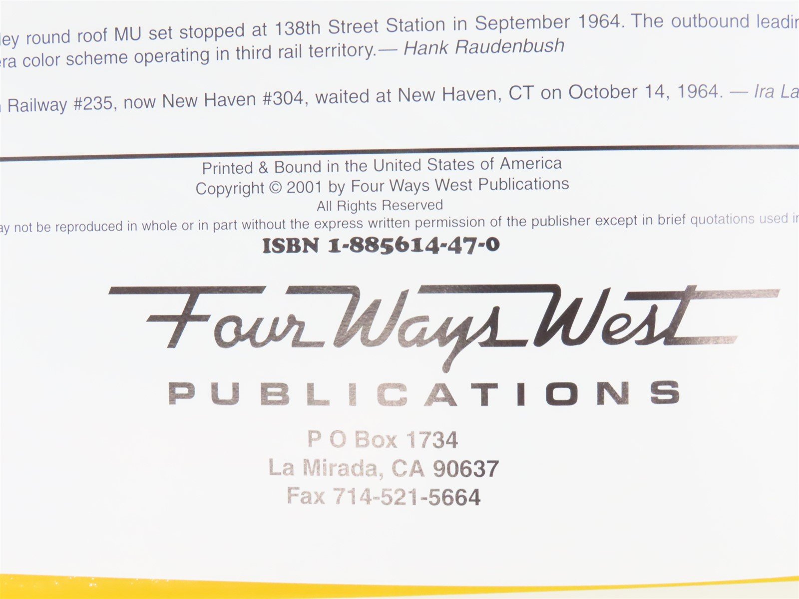 New Haven Color Pictorial Volume One The West End by David R. Sweetland ©2001