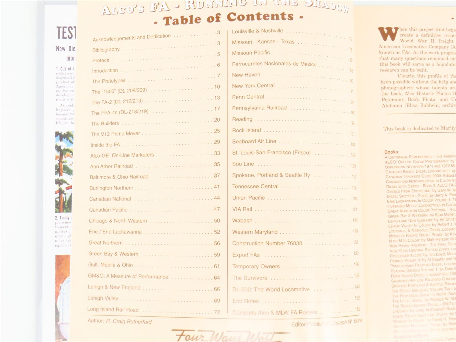 Alco's FA Running in the Shadow by R. Craig Rutherford ©2005 HC Book