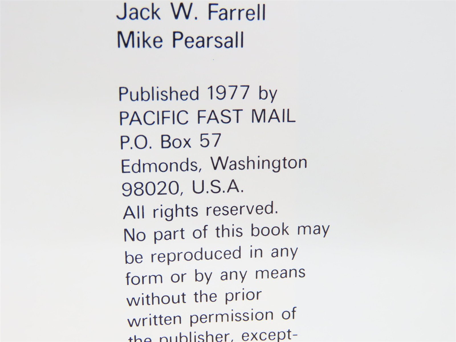 North American Steam Locomotives: The Mountains by Farrell & Pearsall ©1977 Book