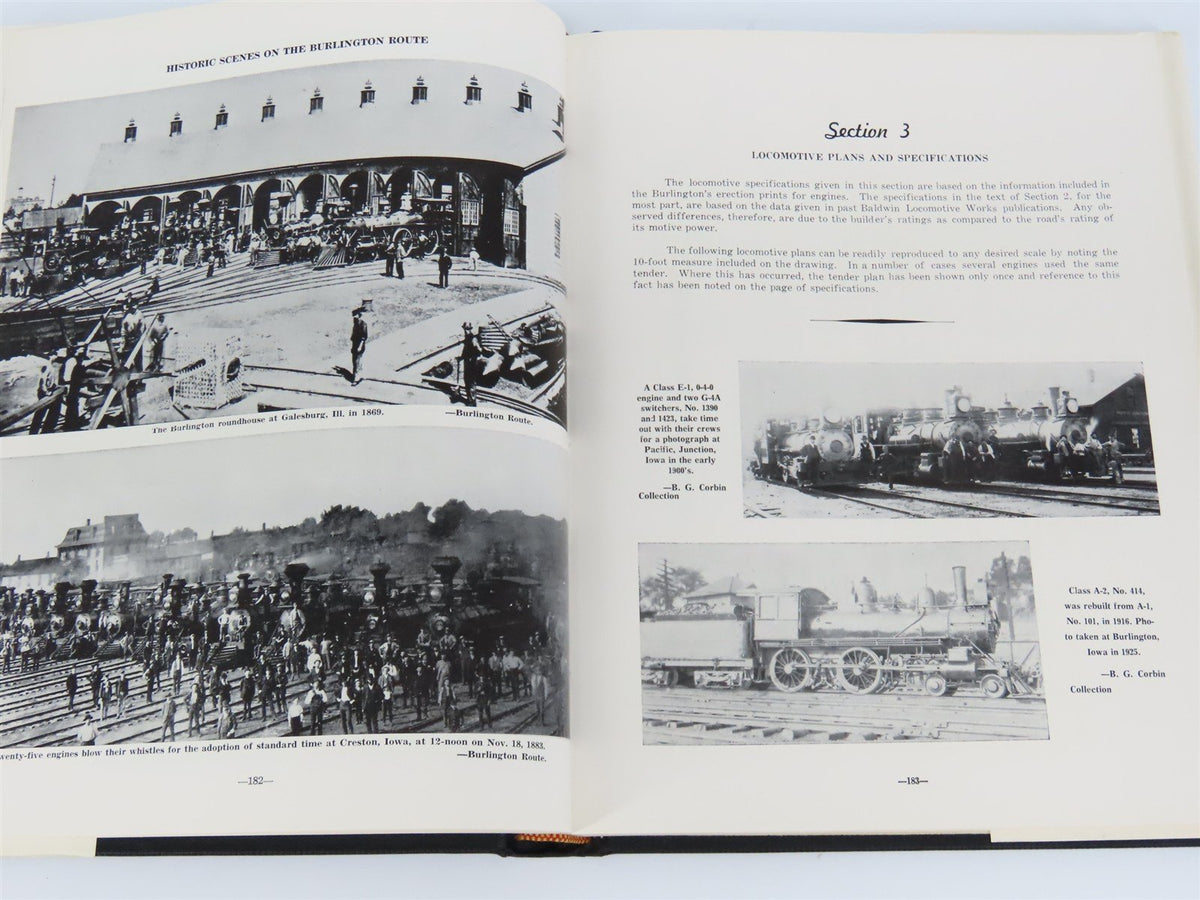 Steam Locomotives Of The Burlington Route by Corbin &amp; Kerka ©1960 HC Book