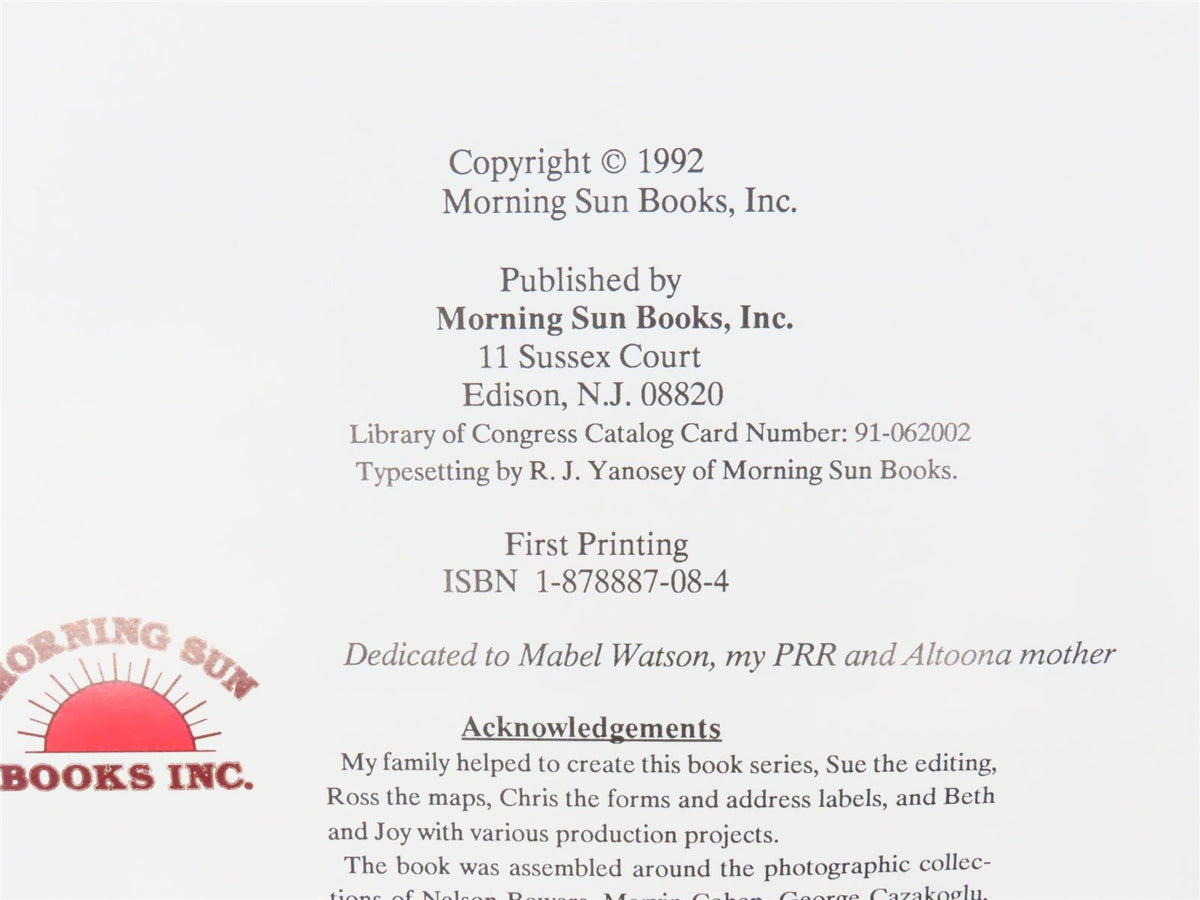 Morning Sun Books Pennsy Steam Years V. 1 by David R. Sweetland ©1992 HC Book