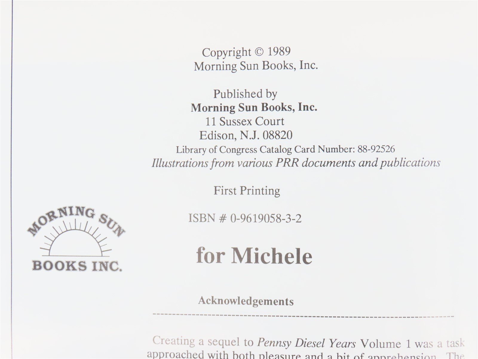 Morning Sun Books Pennsy Diesel Years V. 2 by Robert J. Yanosey ©1989