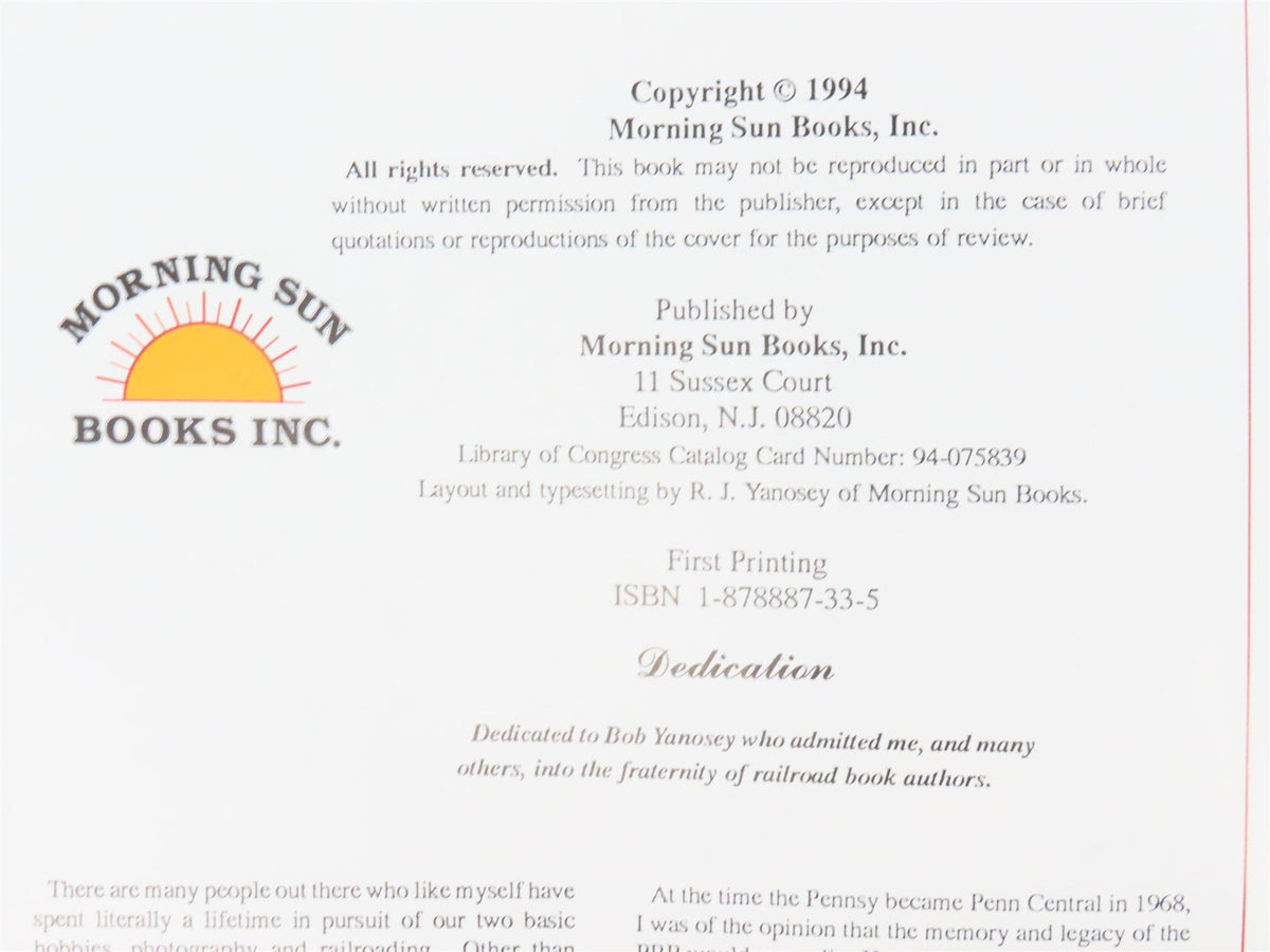 Morning Sun Books PRR Hudson to Horseshoe by William D. Volkmer ©1994 HC Book