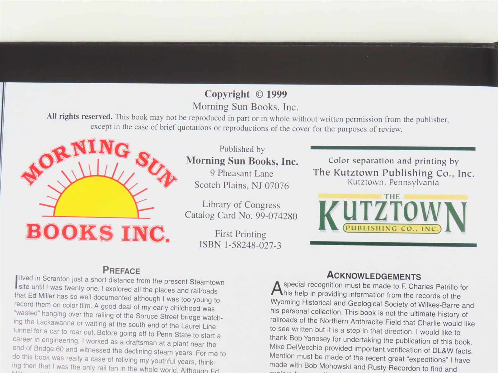 Morning Sun Trackside around Scranton, PA 1952-1976 with Edward S. Miller ©1999