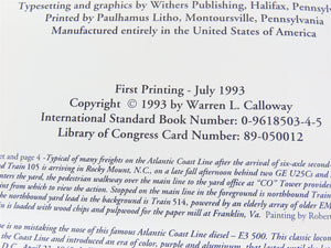 Atlantic Coast Line - The Diesel Years by Warren L. Calloway ©1993 HC Book