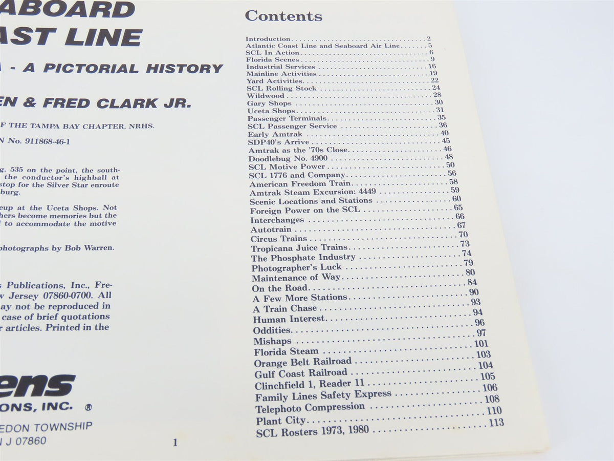 Seaboard Coast Line SCL In Florida A Pictorial History by Warren &amp; Clark SC Book