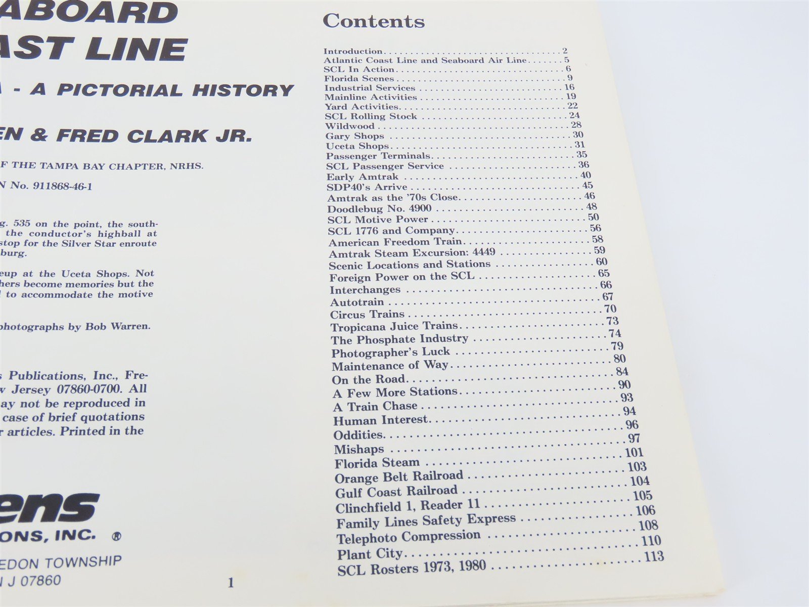 Seaboard Coast Line SCL In Florida A Pictorial History by Warren & Clark SC Book