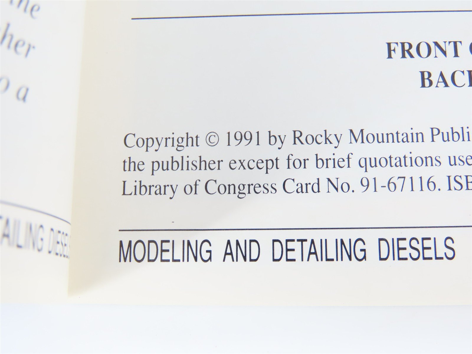 Model Railroading's Guide To Modeling And Detailing Diesels Volume One by Lee