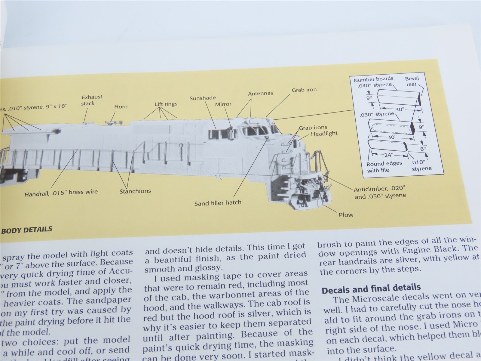 Diesel Detailing Projects Prototype Modeling in HO Scale by Johnson ©1995 SC Bk