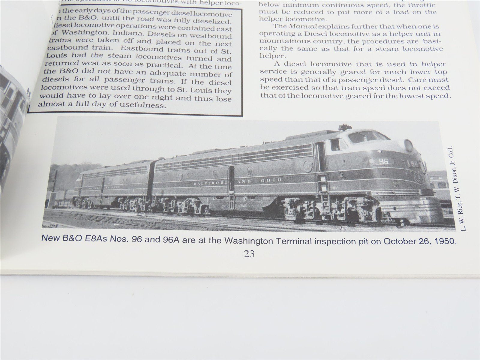 Baltimore & Ohio E-Unit Diesel Passenger Locomotives by Nuckles & Dixon ©1994