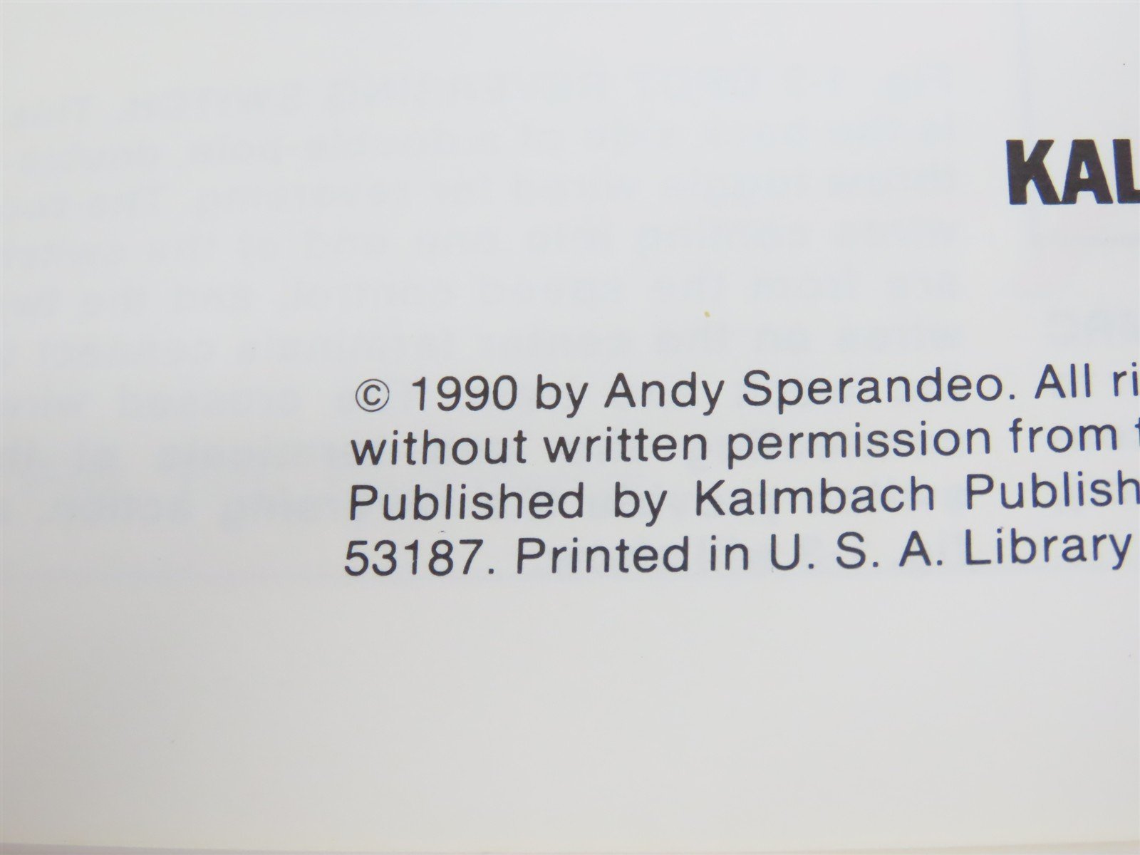 Your Guide To Easy Model Railroad Wiring by Andy Sperandeo ©1990 SC Book