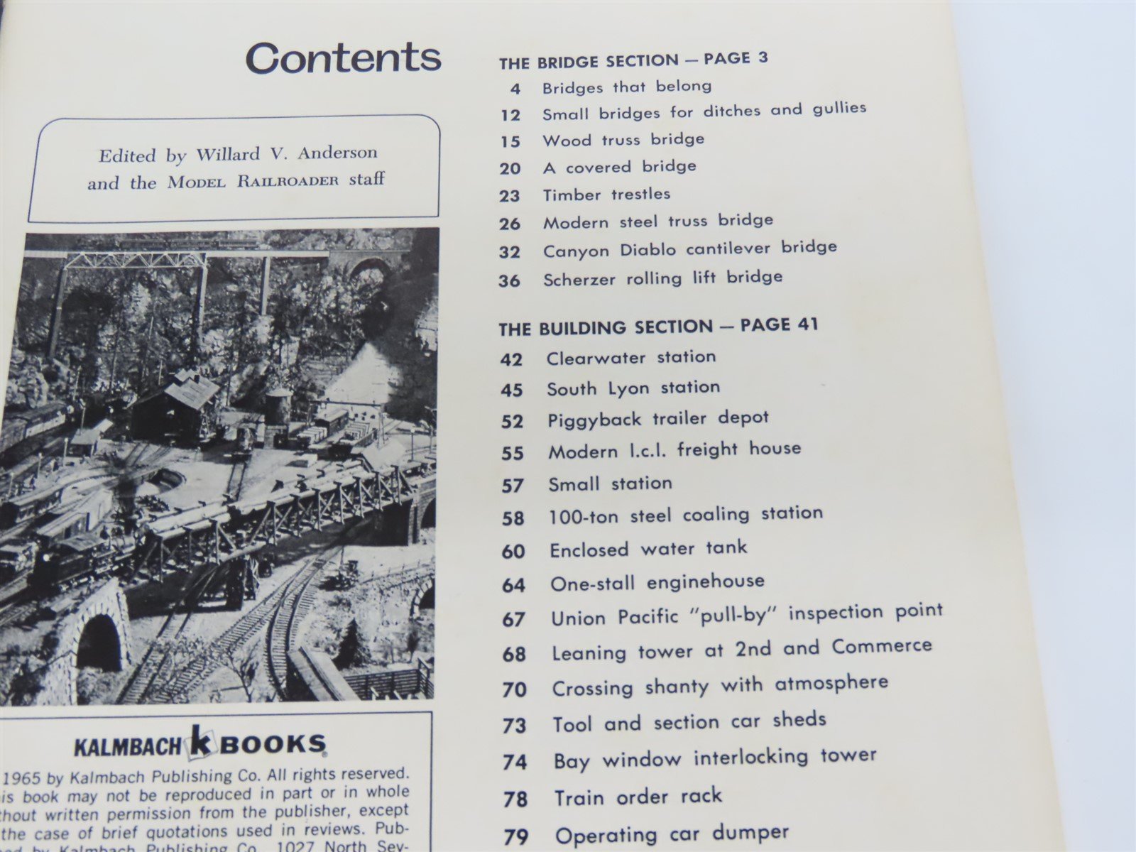 Bridge & Buildings For Model Railroads by Willard V. Anderson, Editor ©1973 Book