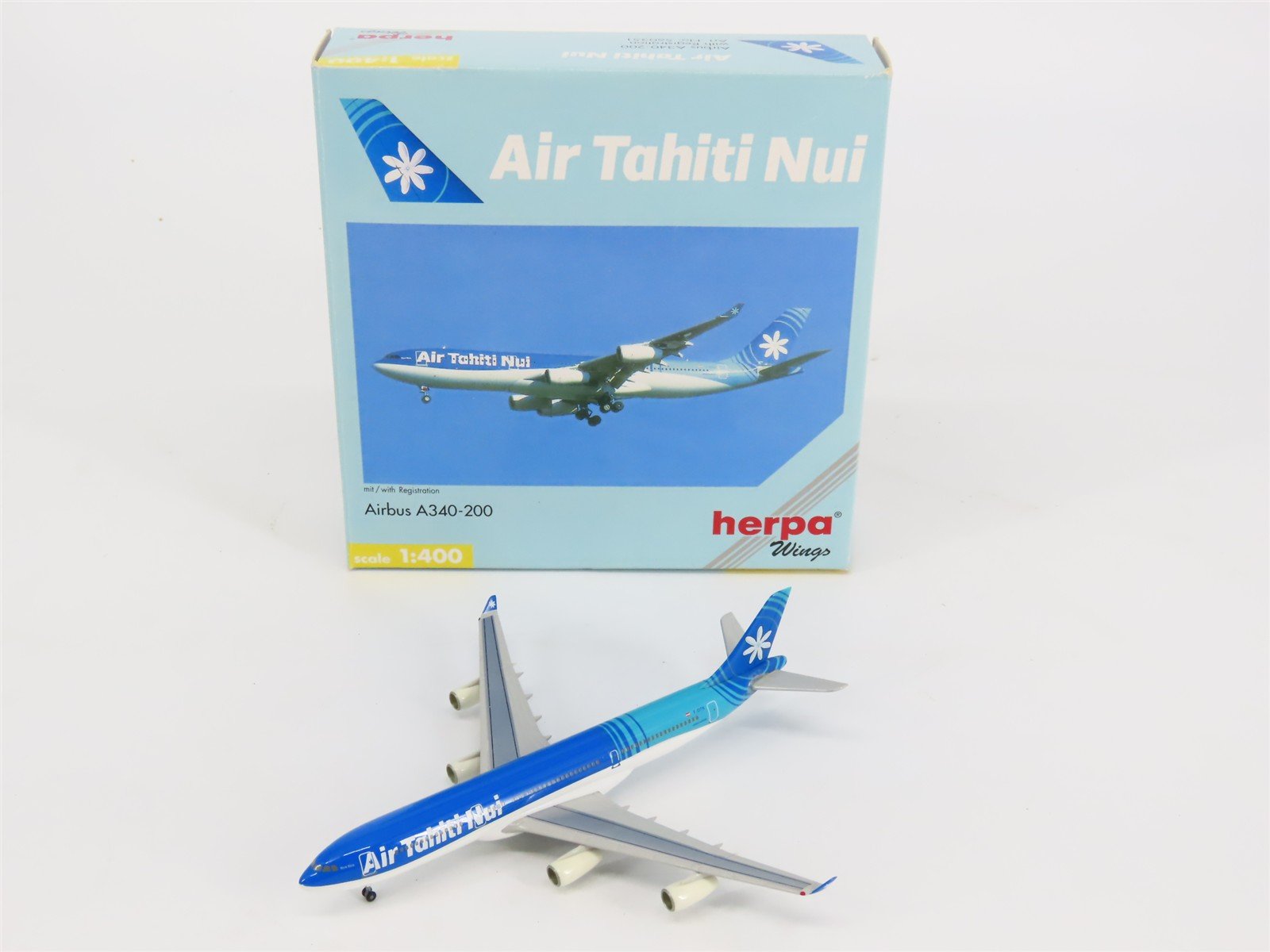 1:400 Scale Herpa Wings Die-Cast Air Tahiti Nui Airbus A340-200 F-OITN