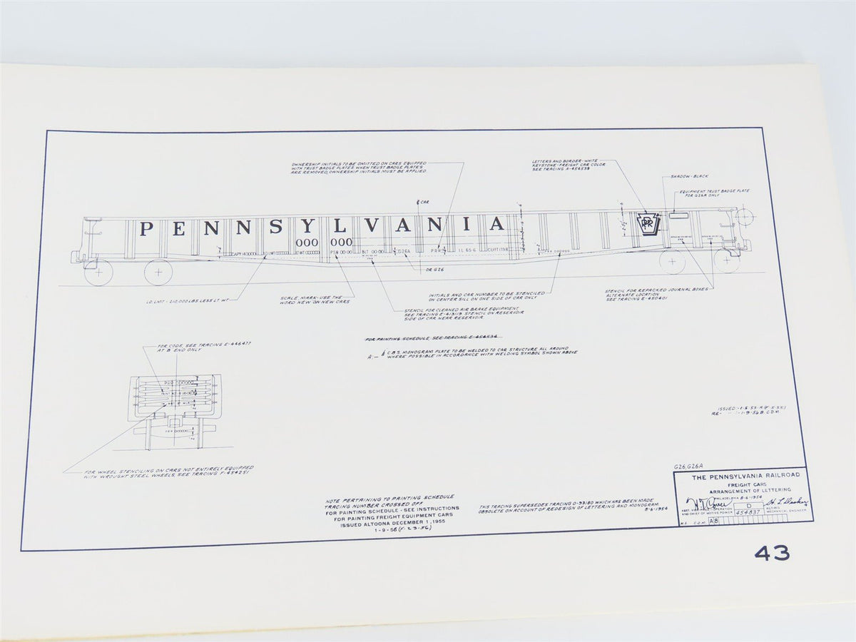 PRR Compendium V. 1 Freight Car Lettering Arrangements 1954-1968 ©1989 SC Book