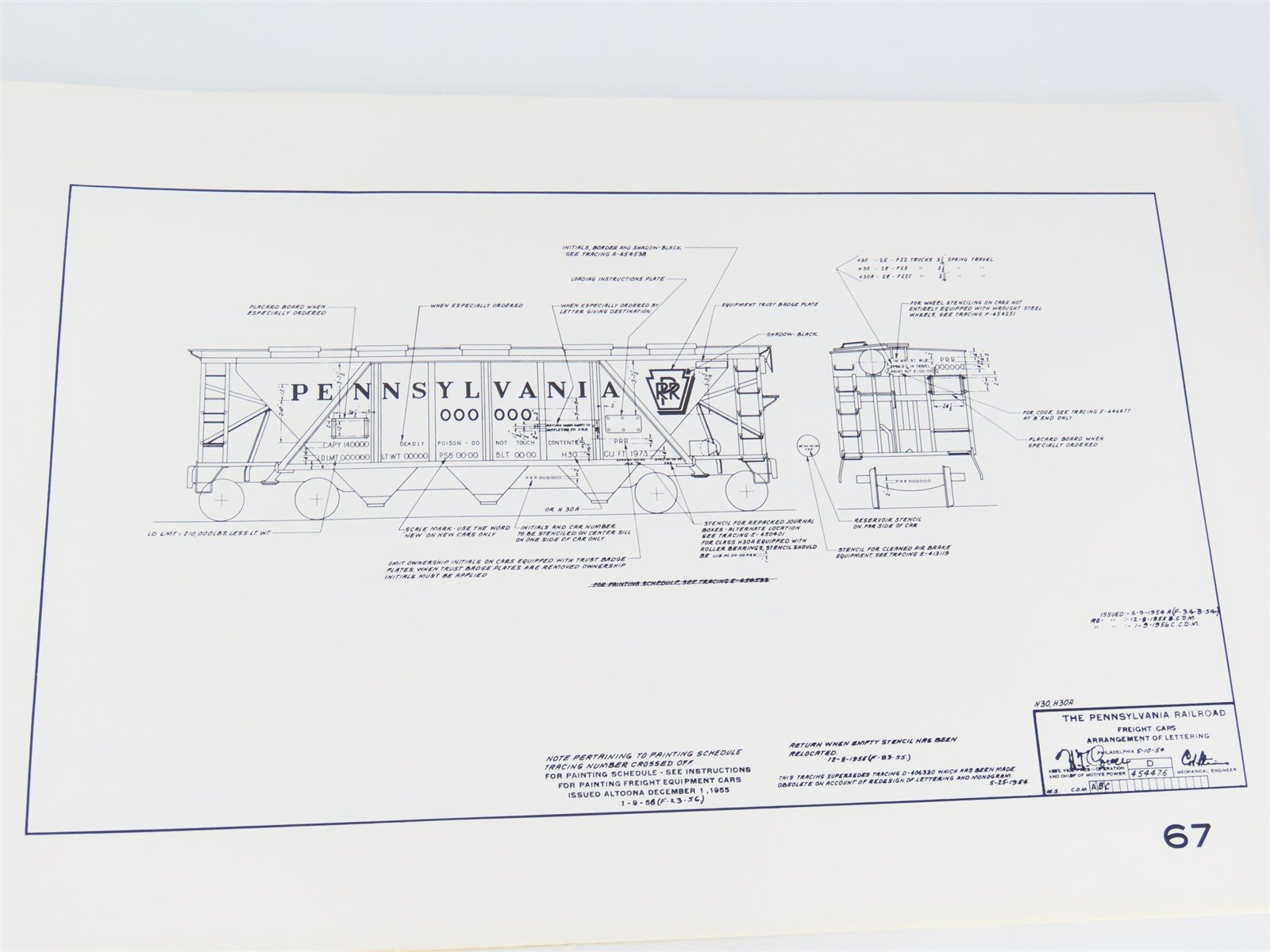 PRR Compendium V. 1 Freight Car Lettering Arrangements 1954-1968 ©1989 SC Book