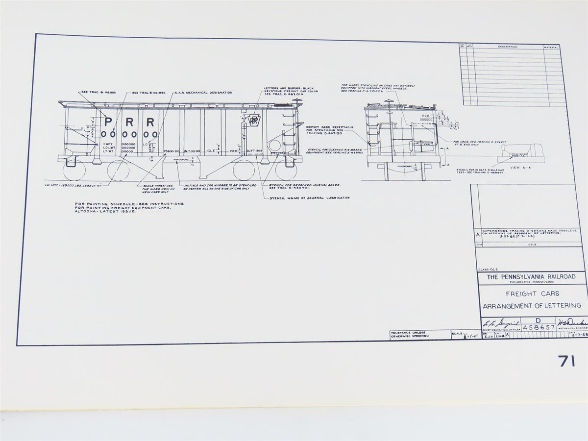 PRR Compendium V. 1 Freight Car Lettering Arrangements 1954-1968 ©1989 SC Book