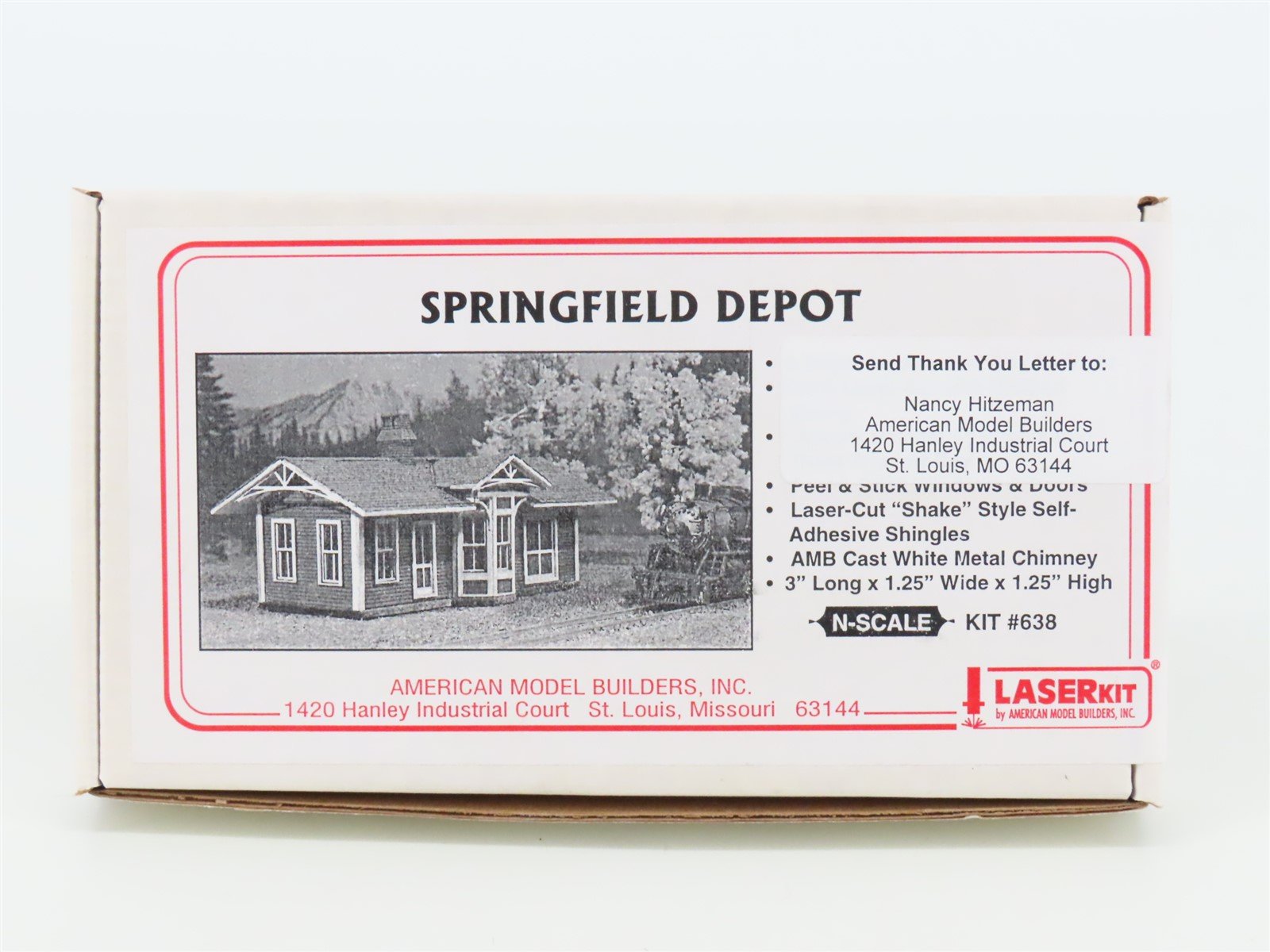N 1/160 Scale American Model Builders Laserkit Kit #638 Springfield Depot Sealed