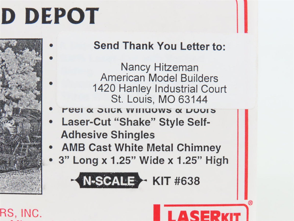 N 1/160 Scale American Model Builders Laserkit Kit #638 Springfield Depot Sealed