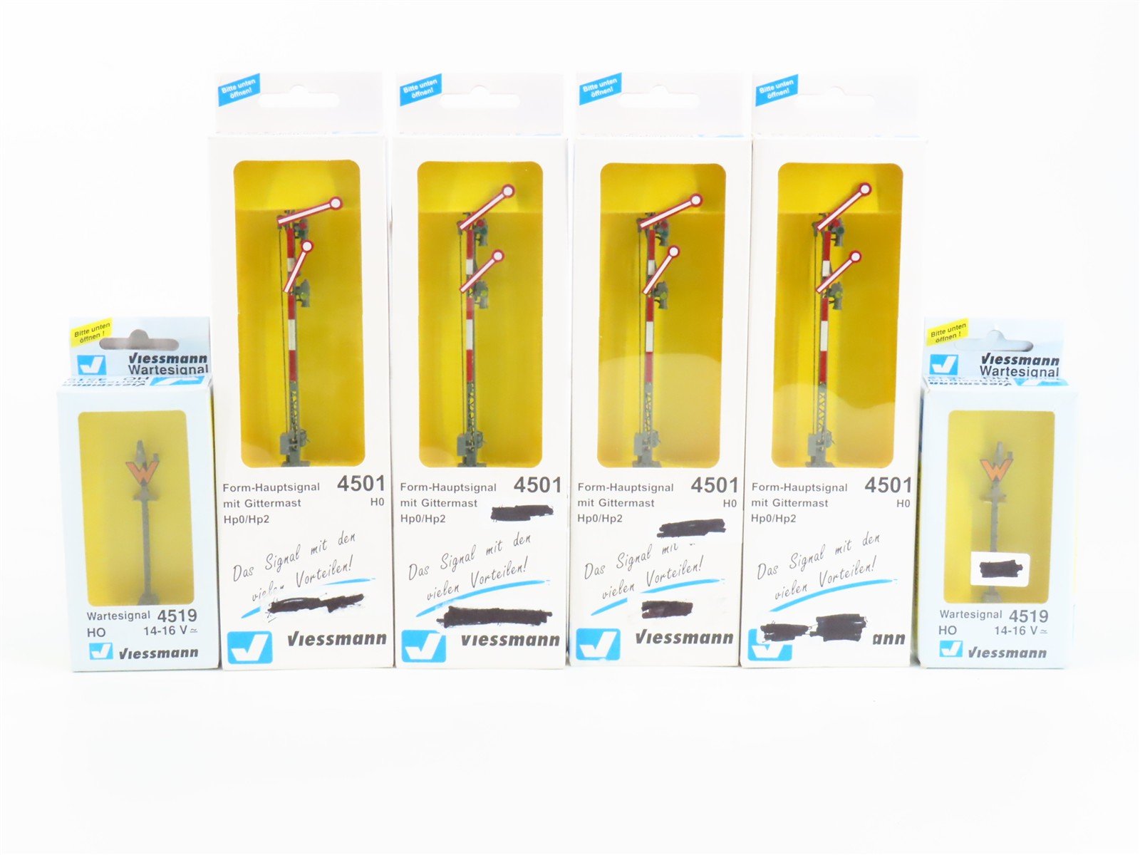 LOT of 6 HO Scale Viessmann 4501 & 4519 European Waiting & Form Signals