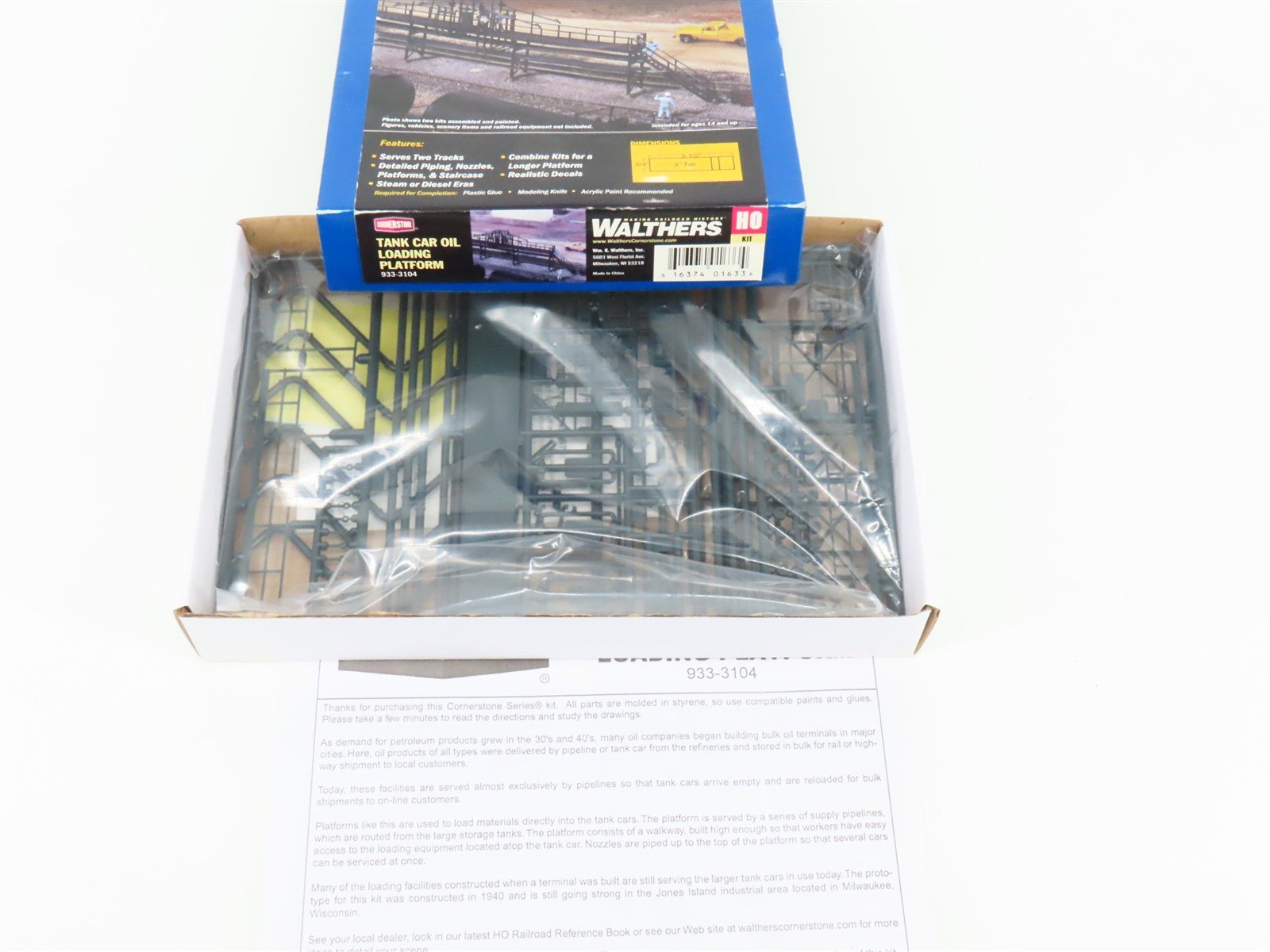 HO 1/87 Scale Walthers Cornerstone 933-3104 Tank Car Oil Loading Platform