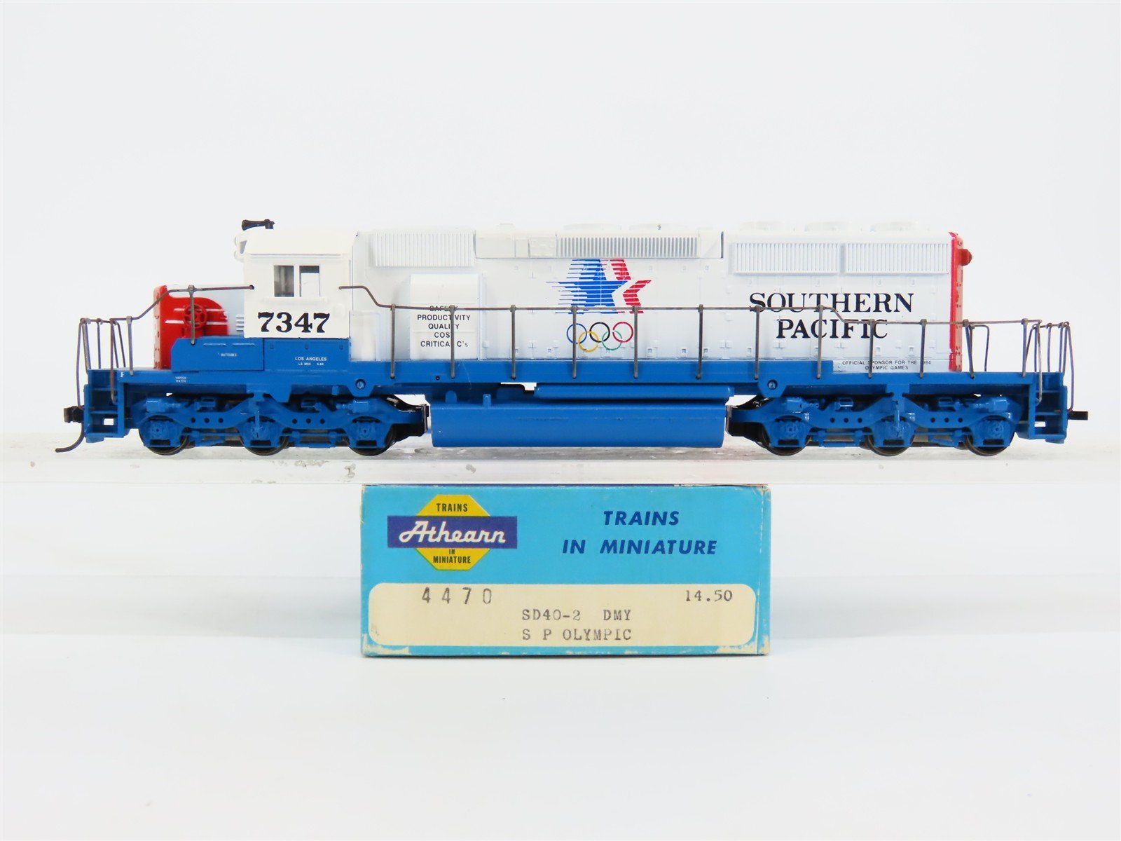 HO Scale Athearn/Whistle Shop SP Olympic SD40 Diesel #7347 Pro Custom UNPOWERED