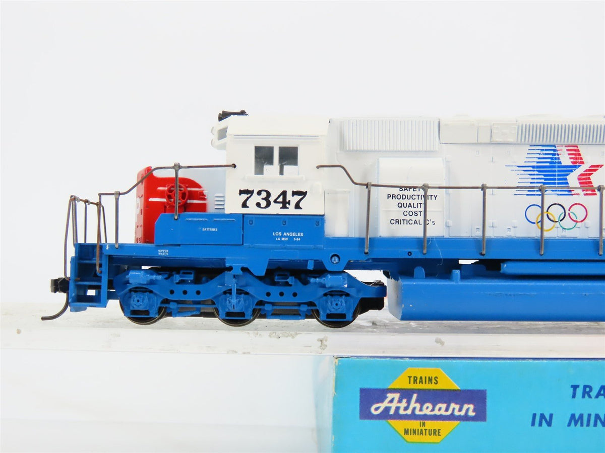 HO Scale Athearn/Whistle Shop SP Olympic SD40 Diesel #7347 Pro Custom UNPOWERED