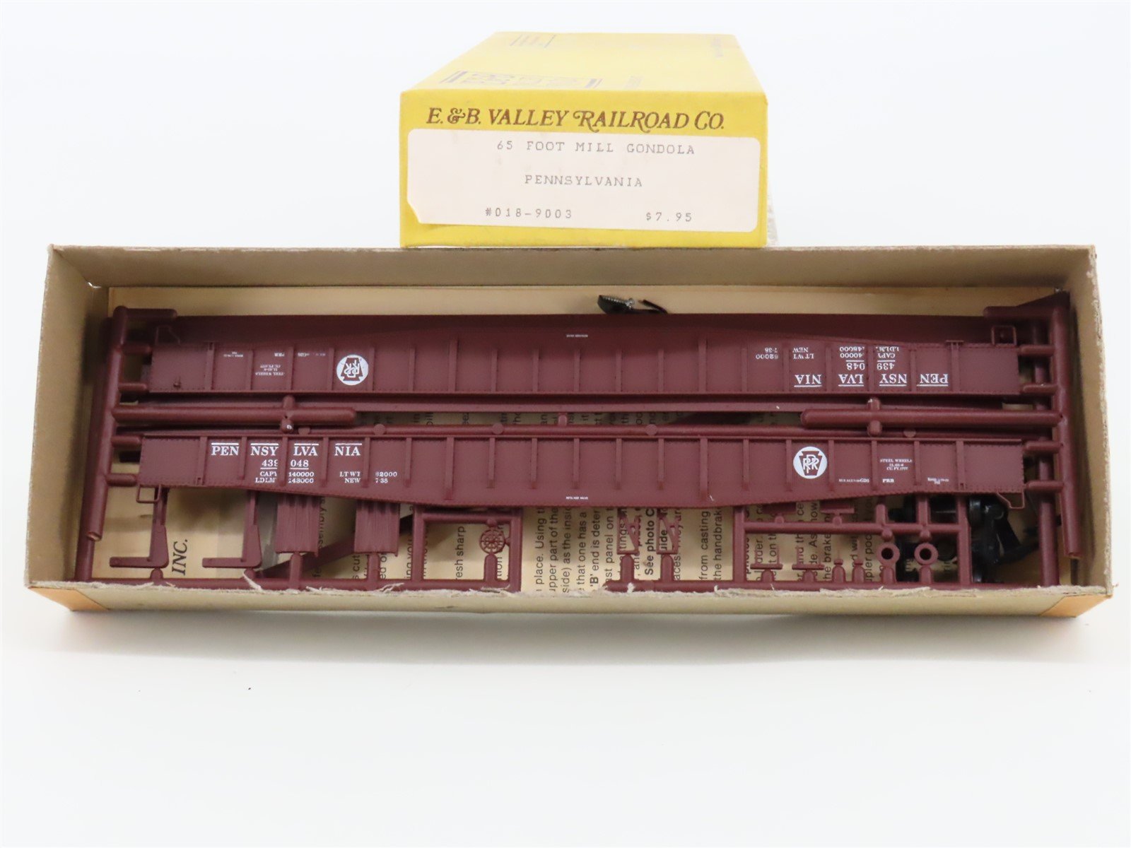 HO Scale E&B Valley Kit #018-9003 PRR Pennsylvania Railroad 65' Gondola #439048