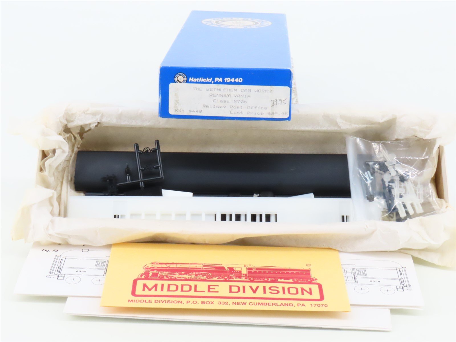 HO Scale Bethlehem Car Works, Inc. Kit #440 PRR Pennsylvania RPO Passenger Car